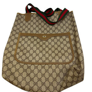 Gucci Vintage Tote Bag Beige GG Supreme Canvas